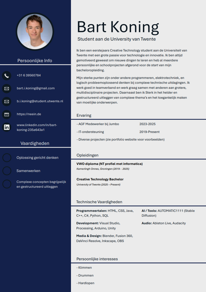 Bart Koning CV Dutch